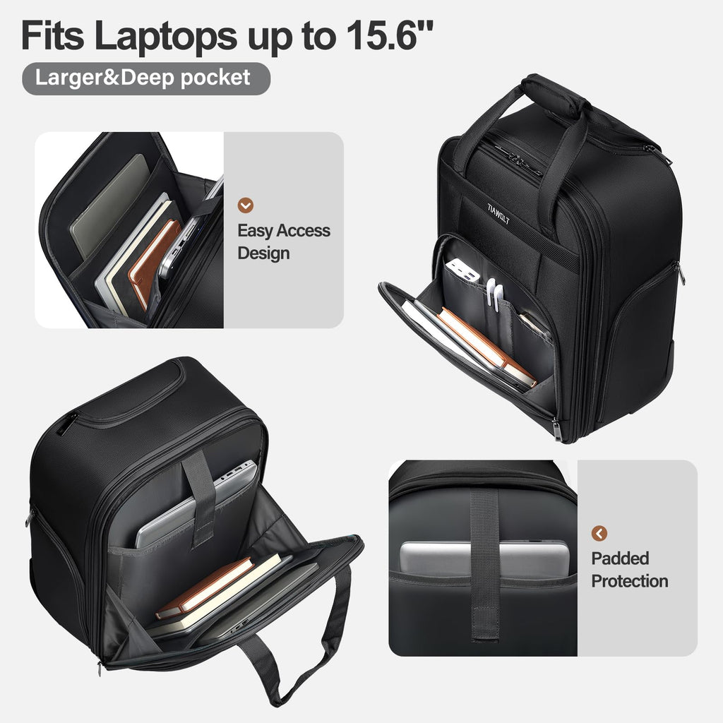 16-Inch Underseat Carry on Luggage with Wheels Black Q36138
