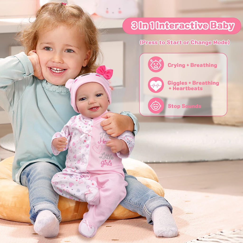 Reborn Baby Dolls with Heartbeat, Coos & Breathing W527219