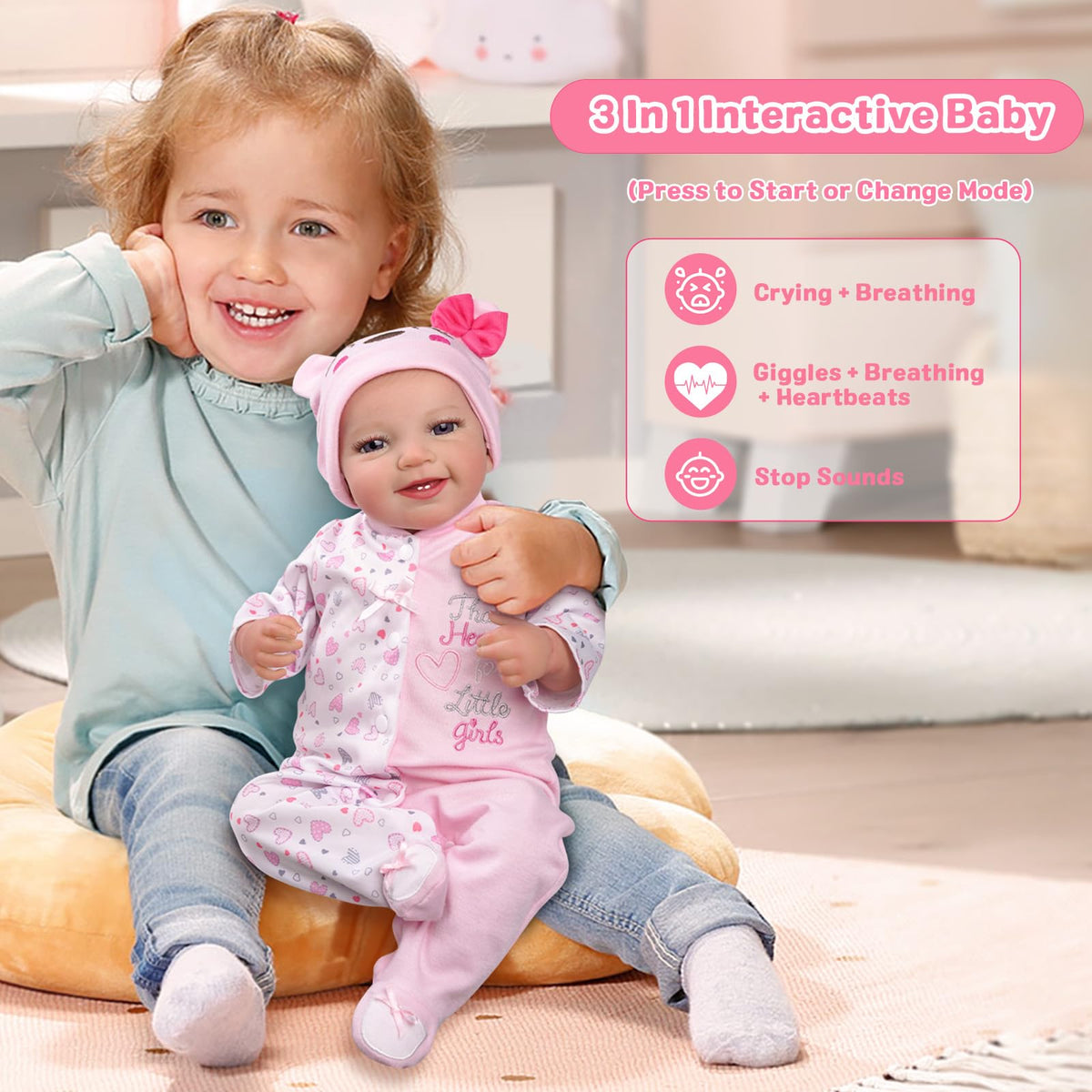 Reborn Baby Dolls with Heartbeat, Coos & Breathing W527219