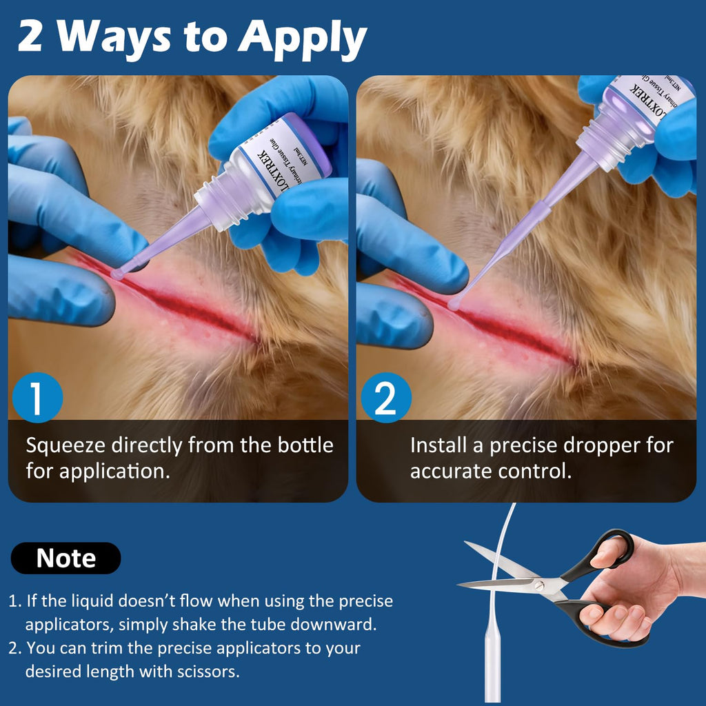 3ml Veterinary Surgical Skin Glue with 15 Applicators I950