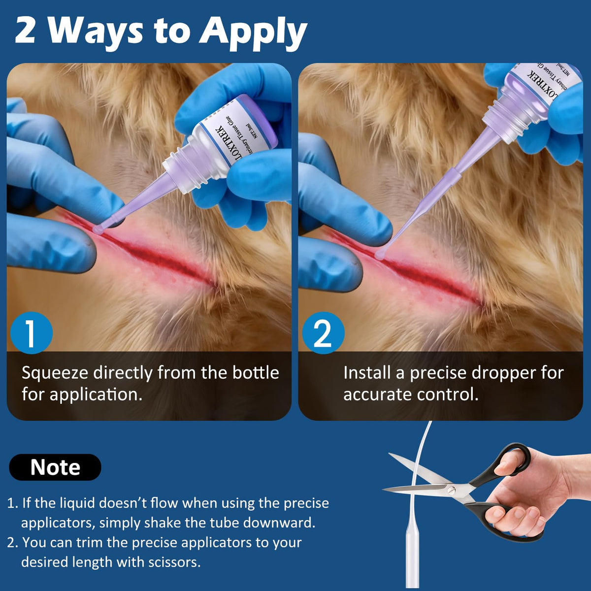 3ml Veterinary Surgical Skin Glue with 15 Applicators I950