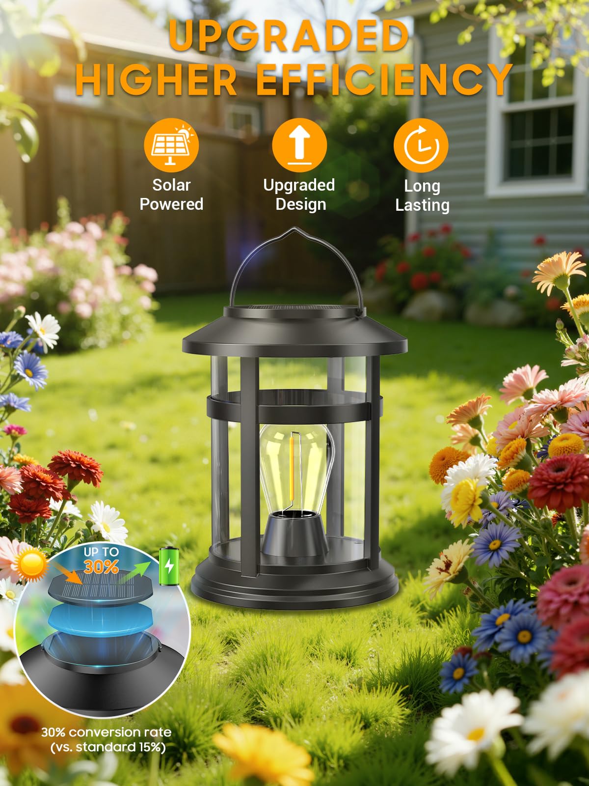 2 Pack Waterproof Solar Lantern Outdoor W6254