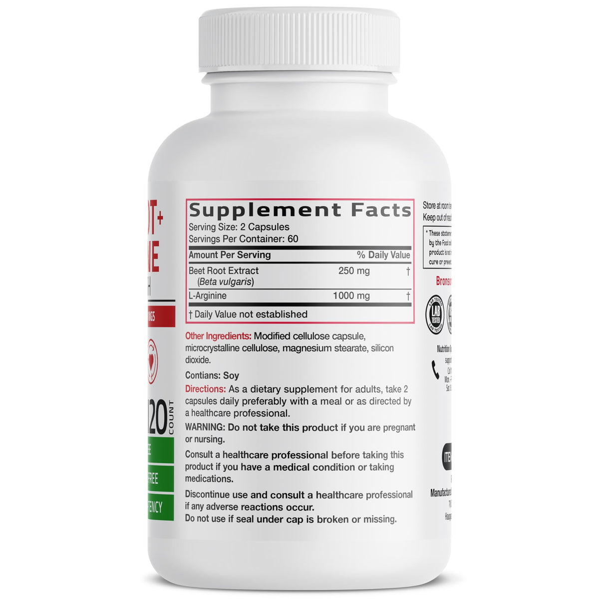 Beet Root L-Arginine 120 Capsules I64972