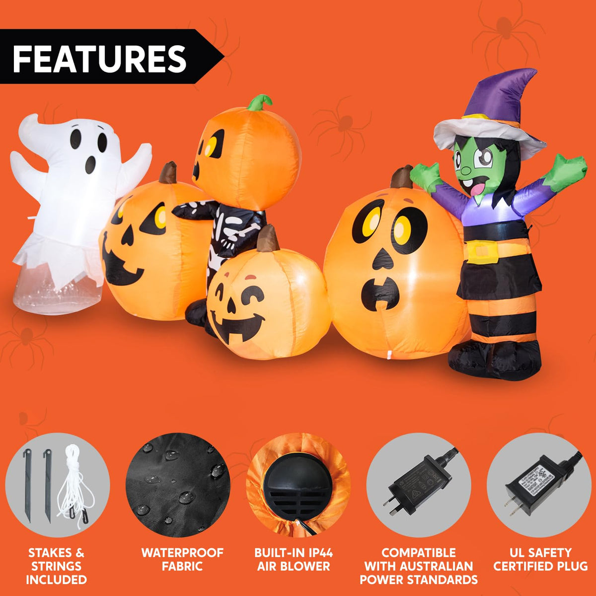 8 ft Inflatable Halloween Decoration with LEDs Y6937