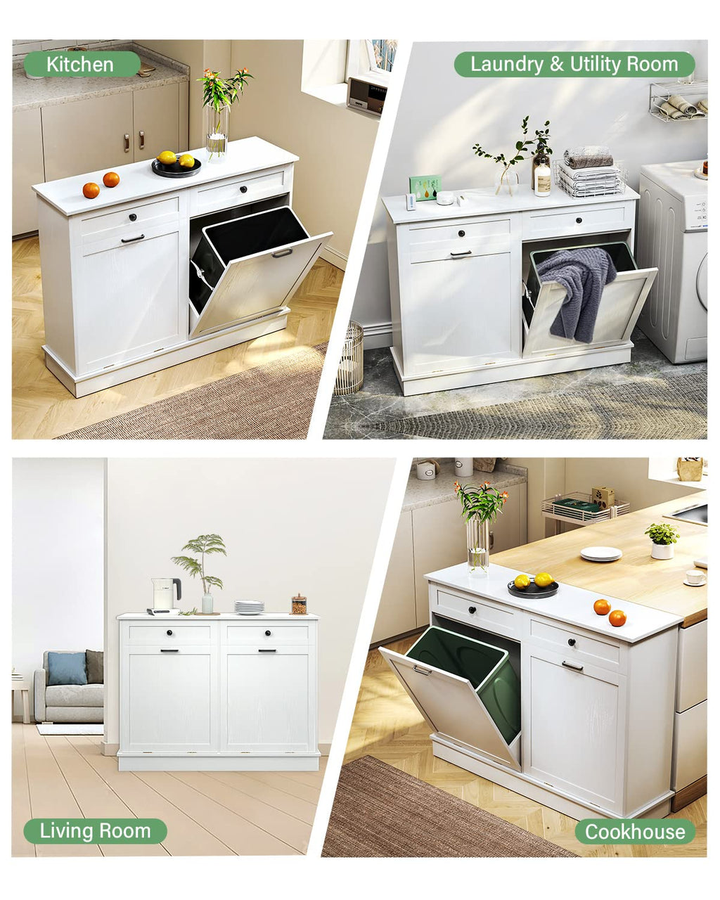 Double Tilt Out Trash Cabinet with Drawer L223345