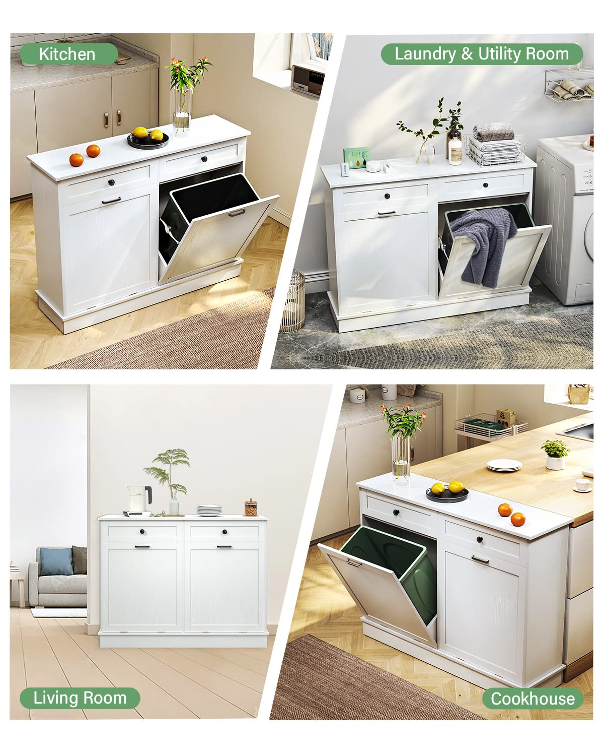 Double Tilt Out Trash Cabinet with Drawer L223345