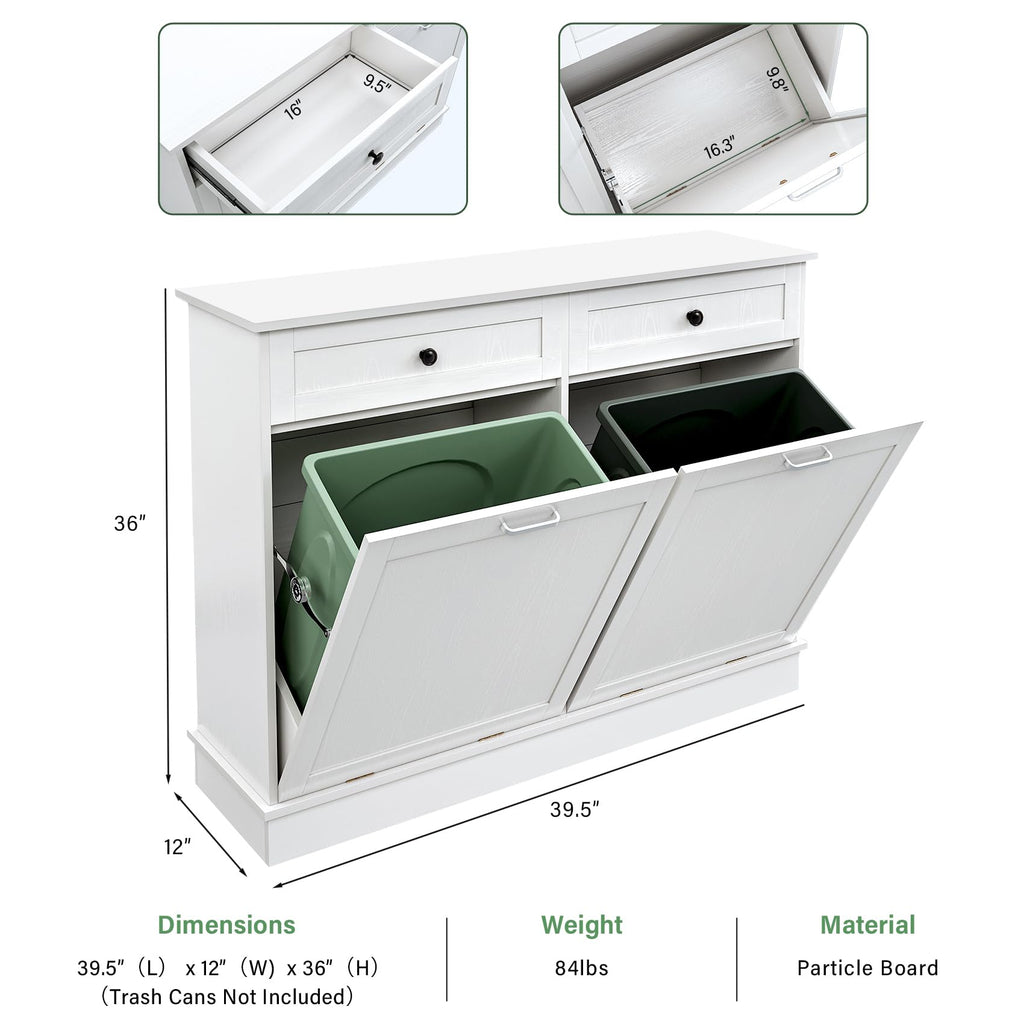 Double Tilt Out Trash Cabinet with Drawer L223345