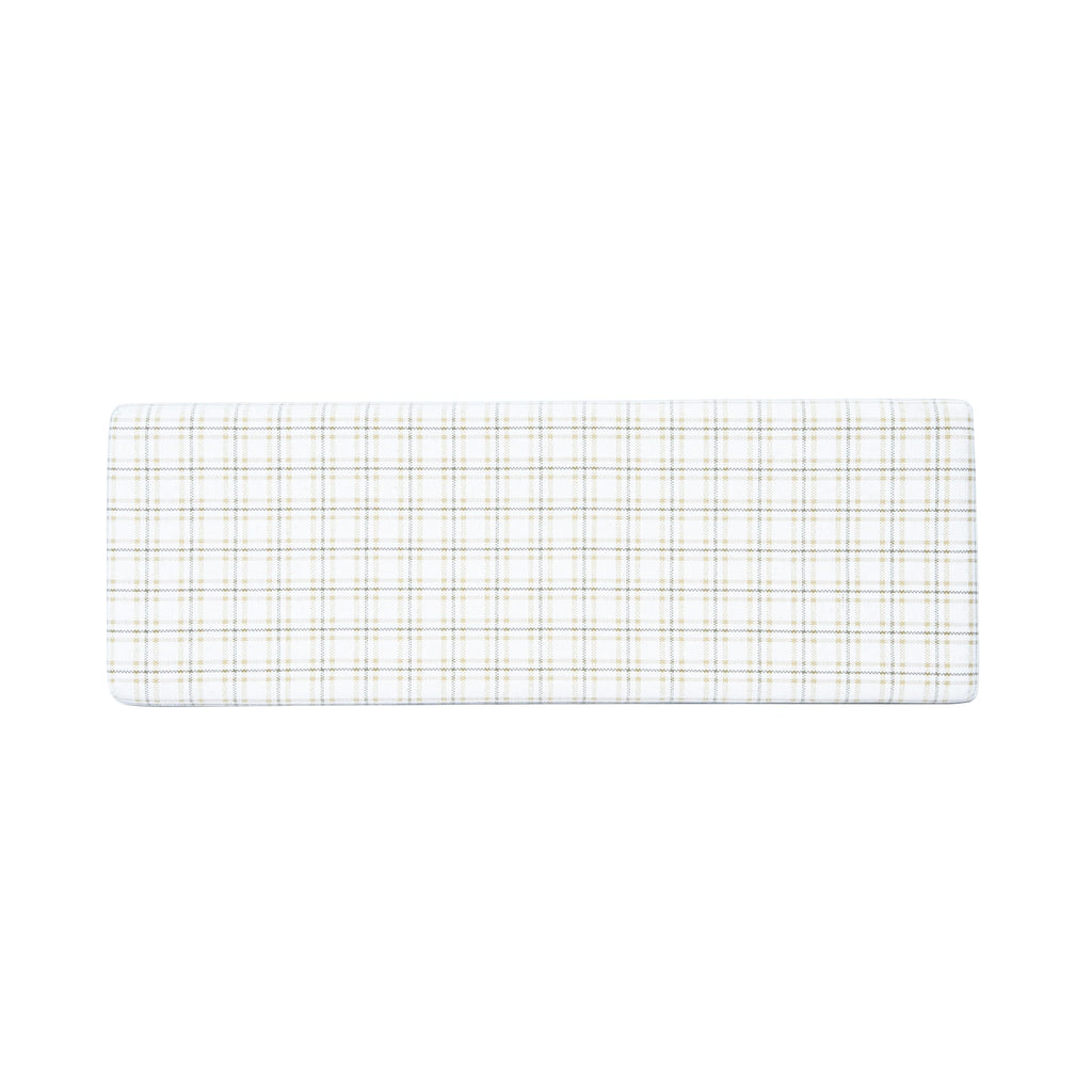 Natural Plaid Woven Fabric Bench H435189