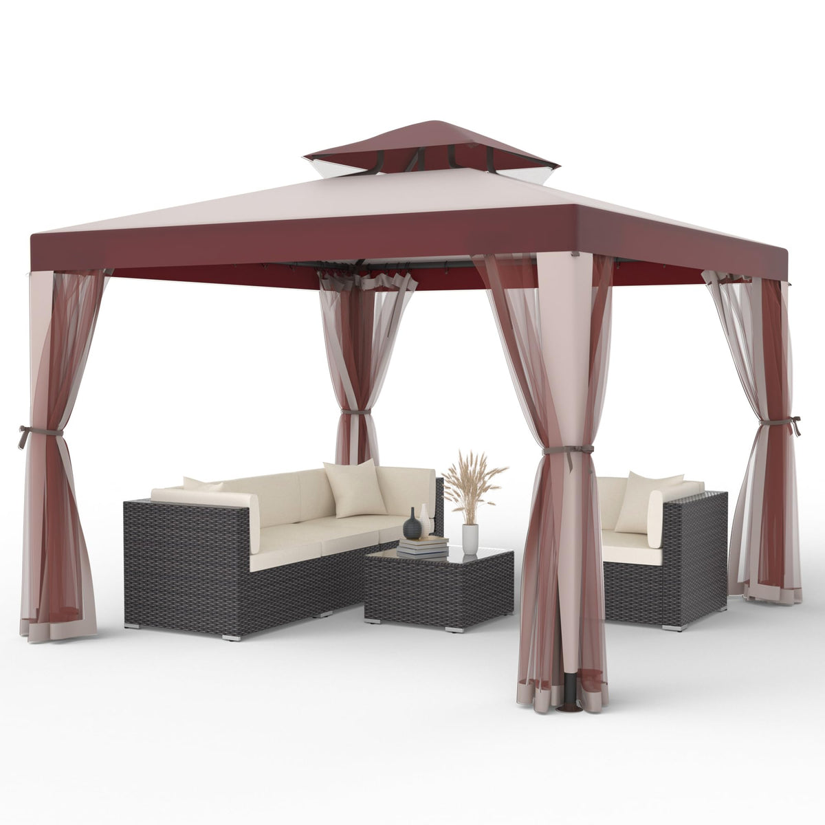 10x10 Outdoor Gazebo with Mosquito Netting J389