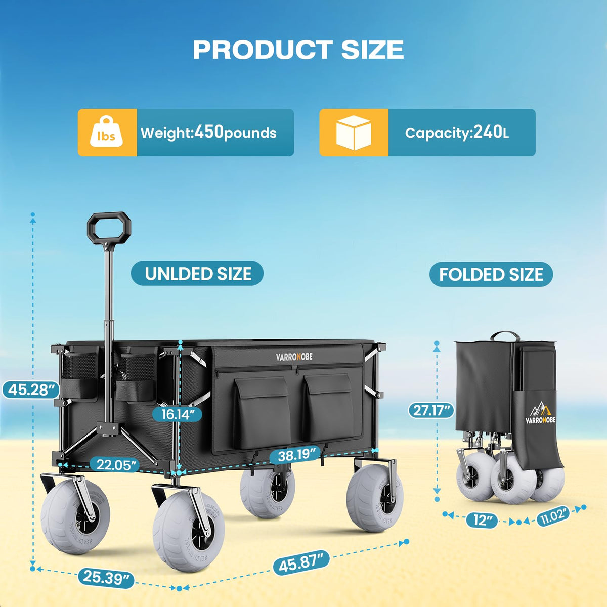 240L Beach Wagon with Balloon Wheels W6249