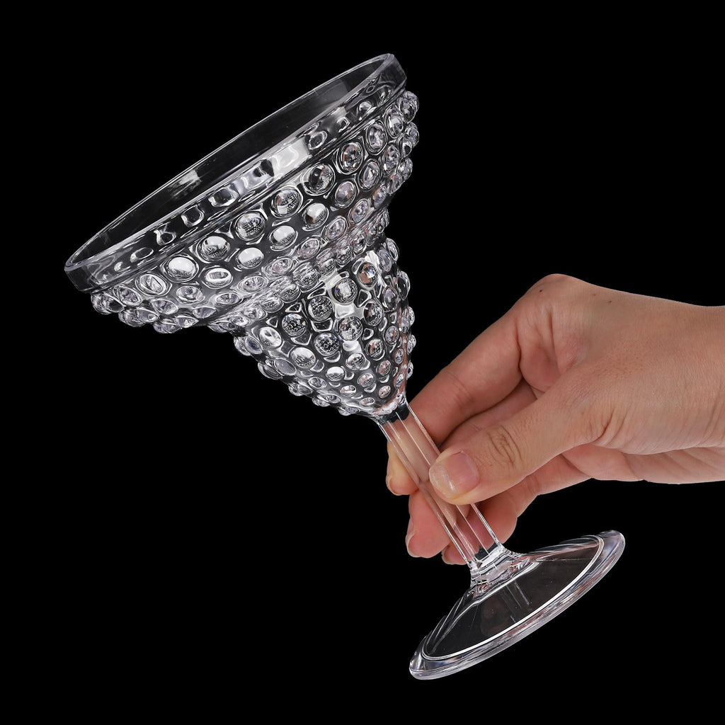 6 Pack 11oz Plastic Stemmed Margarita Glasses I9078