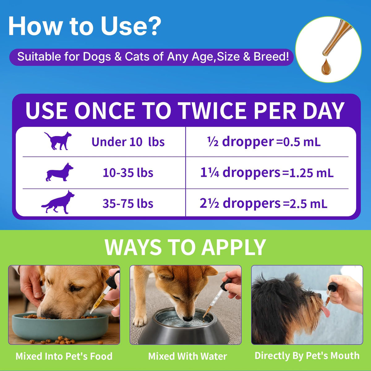 Oral Flea & Tick Support Drops for Dogs & Cats 60ml F2756