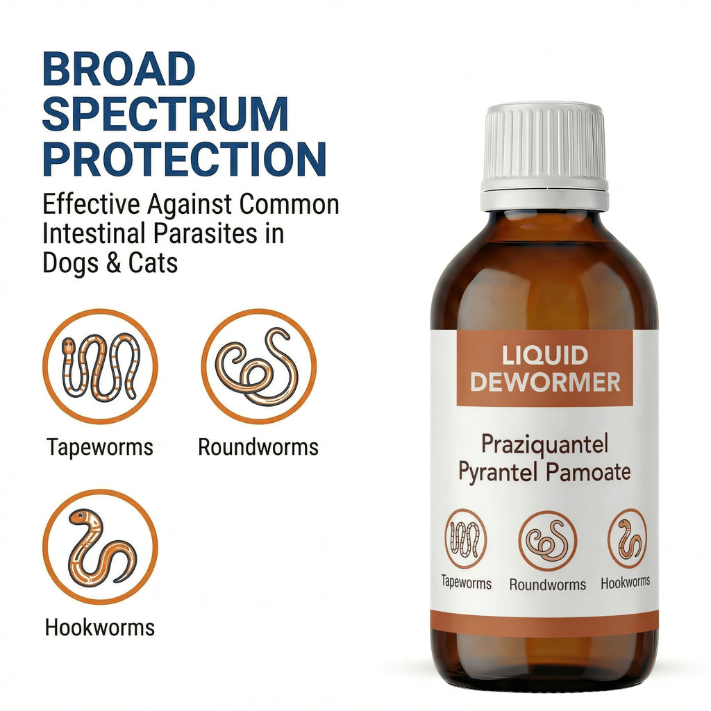Praziquantel & Pyrantel Liquid Dewormer for Dog and Cat 3.4 fl oz F670875