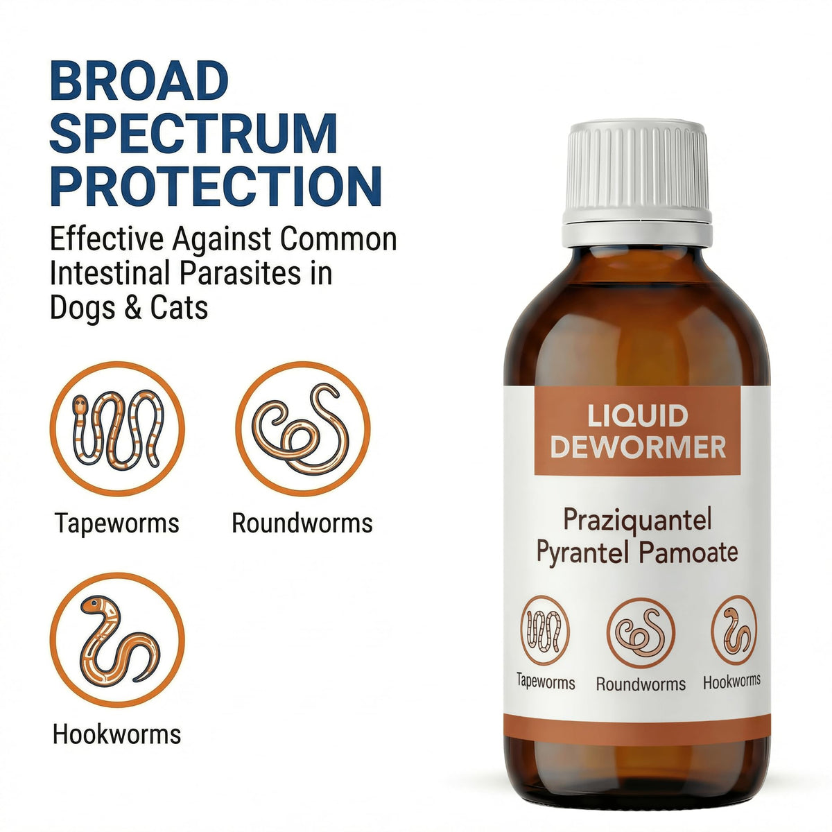 Praziquantel & Pyrantel Liquid Dewormer for Dog and Cat 3.4 fl oz F670875