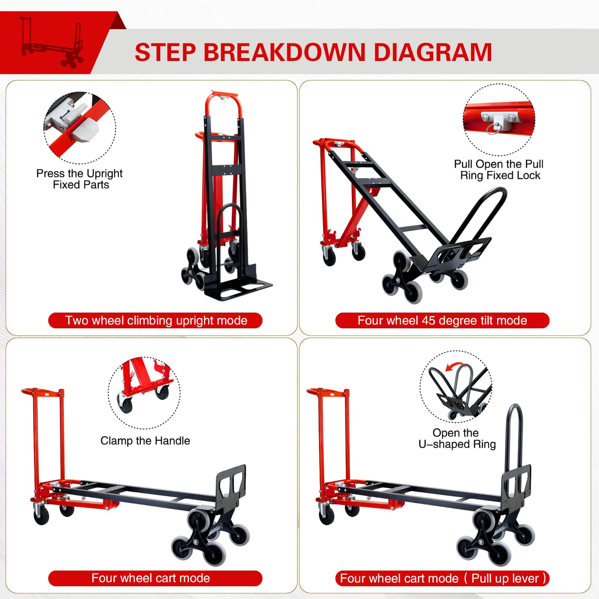 Stair Climbing Dolly Cart with Wheels J186749