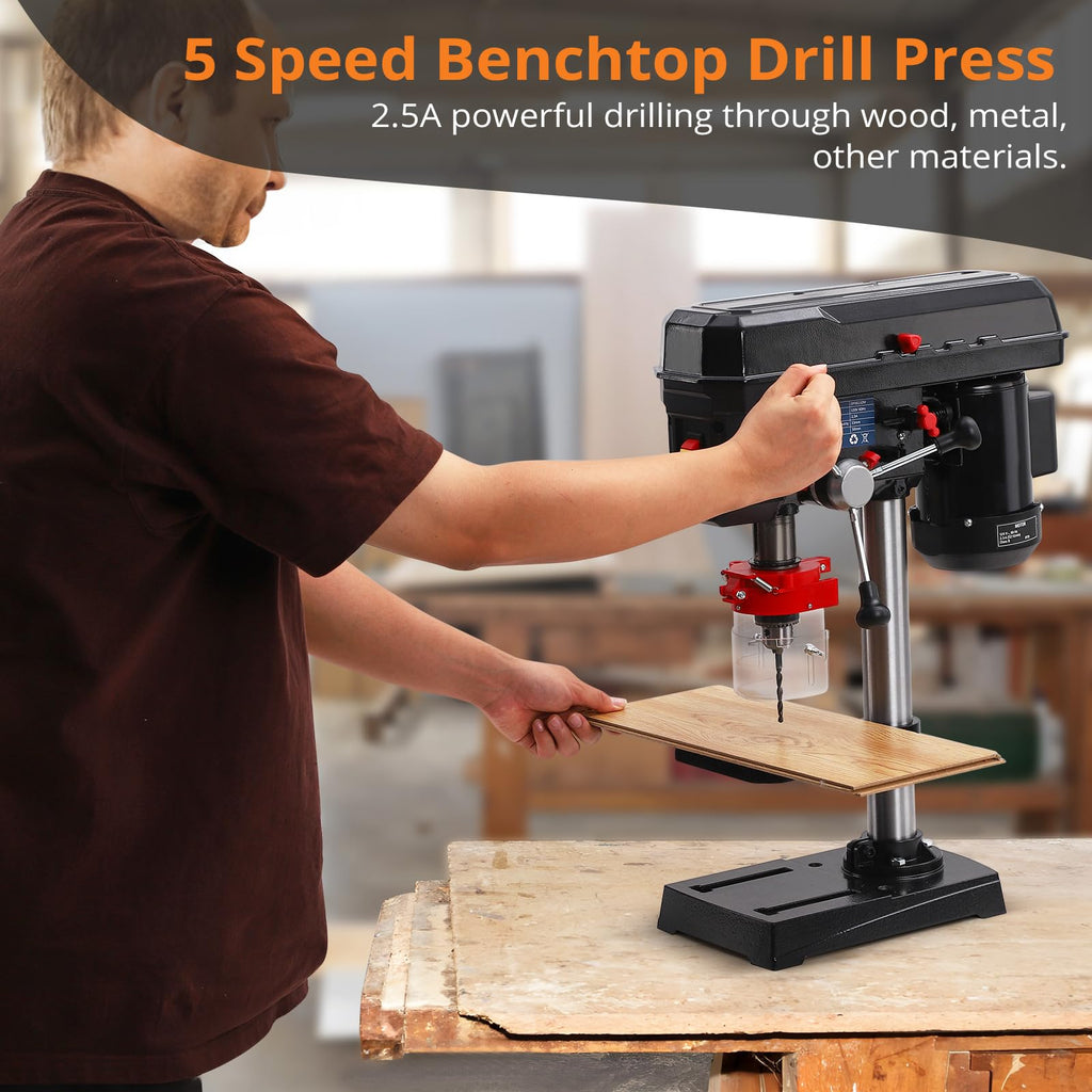 8 Inch 2.5A Benchtop Drill Press with 5 Speed Adjustable P86793