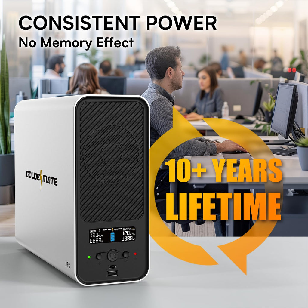 White 1500VA/1000W Lithium UPS Battery Backup & Surge Protector G161007