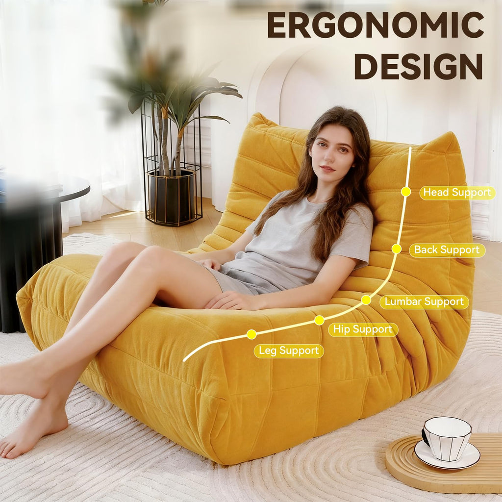 Yellow Memory Foam Bean Bag Chair Y53737