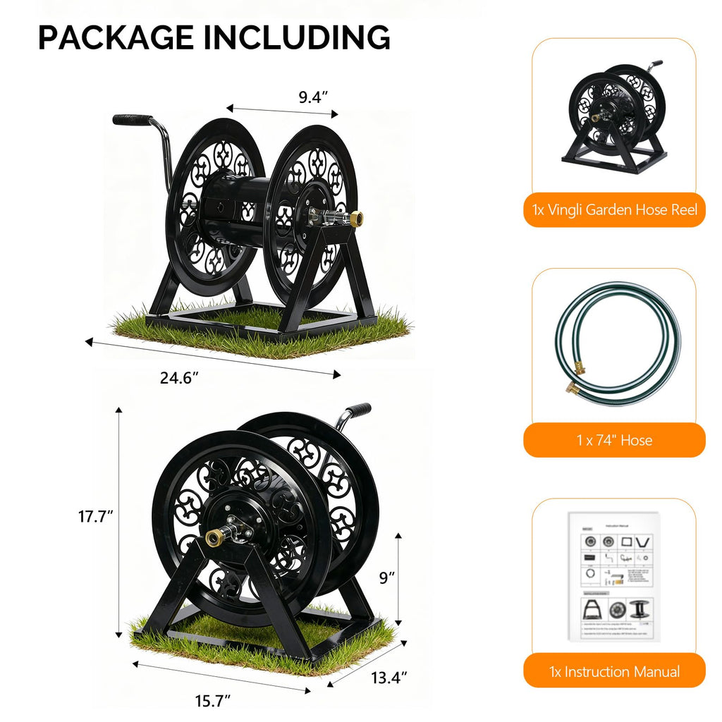 Wall Mount Hose Reel with 108FT Capacity X2247