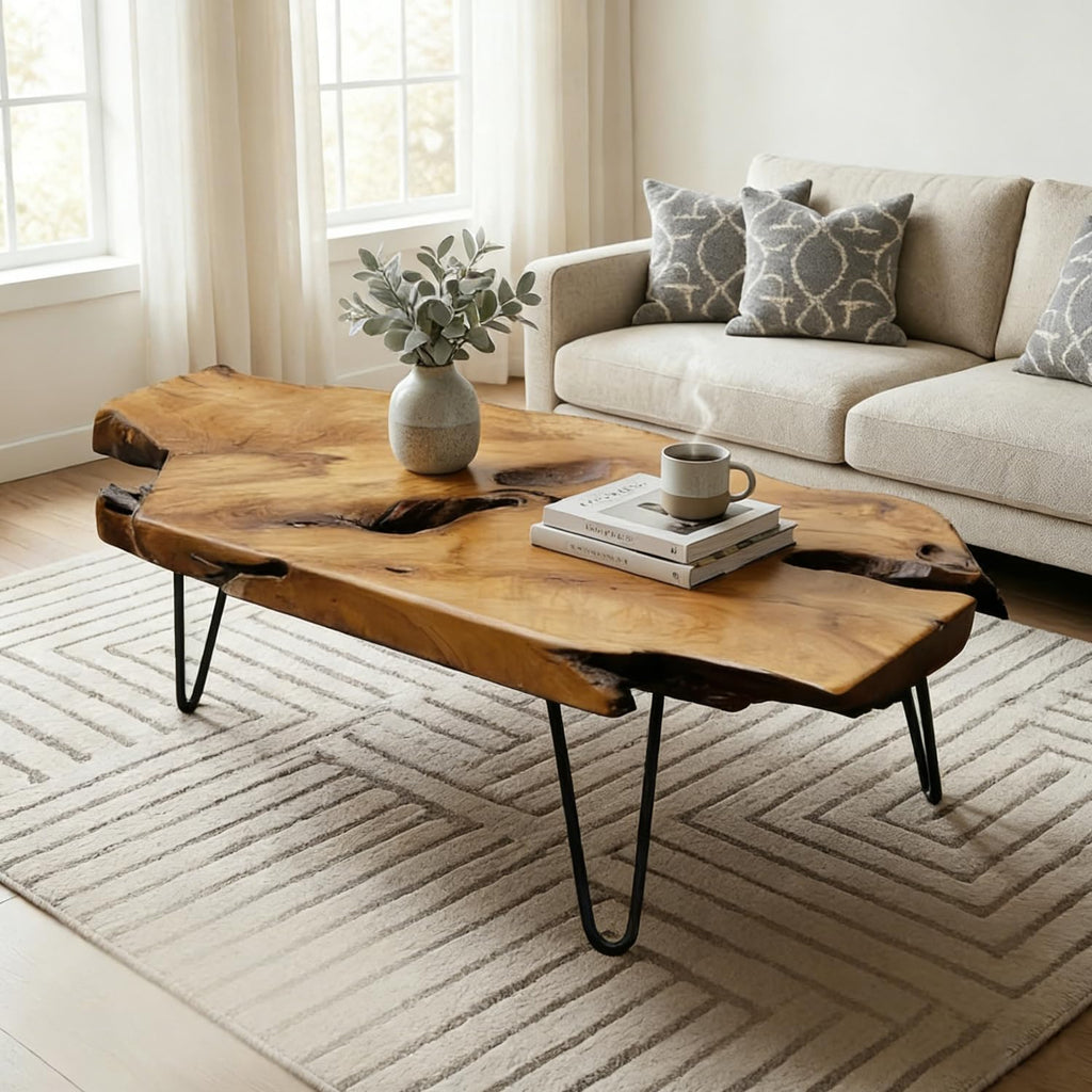 Live Edge Natural Wood Coffee Table B165