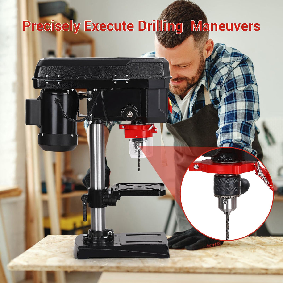 8 Inch 2.5A Benchtop Drill Press with 5 Speed Adjustable P86793