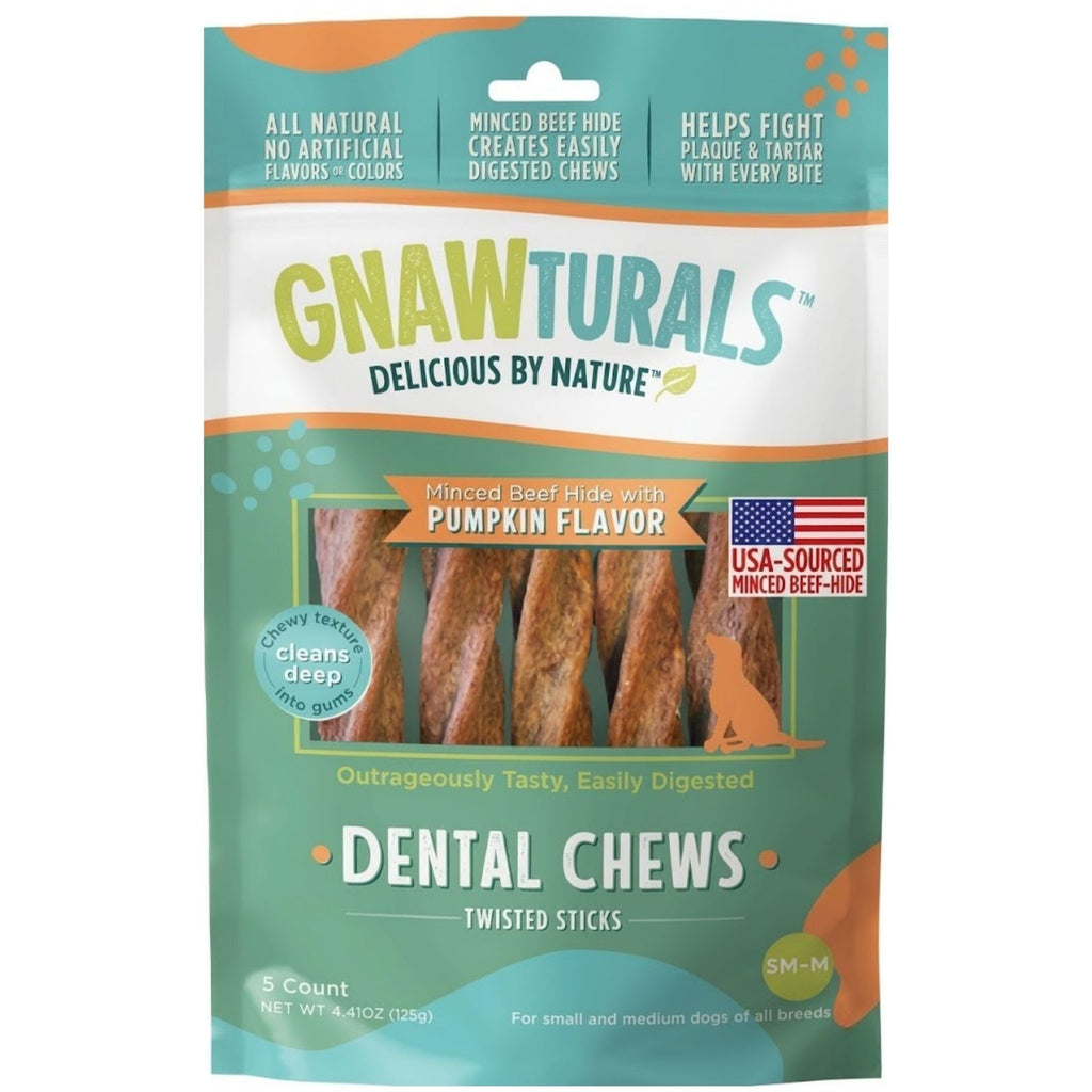 Twisted Sticks Dental Chews for Dogs (5 Sticks, Pumpkin) T2592