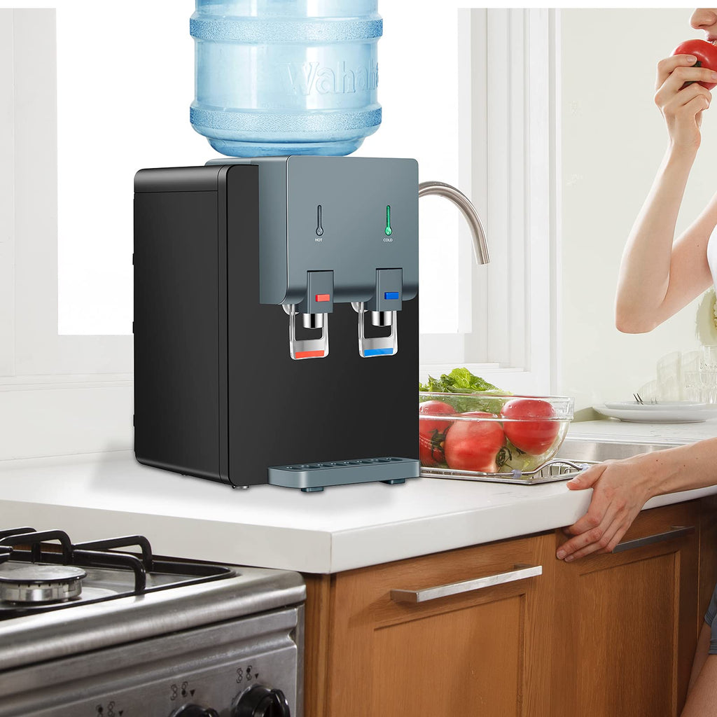 Top Loading Hot and Cold Water Cooler Dispenser, Black A545