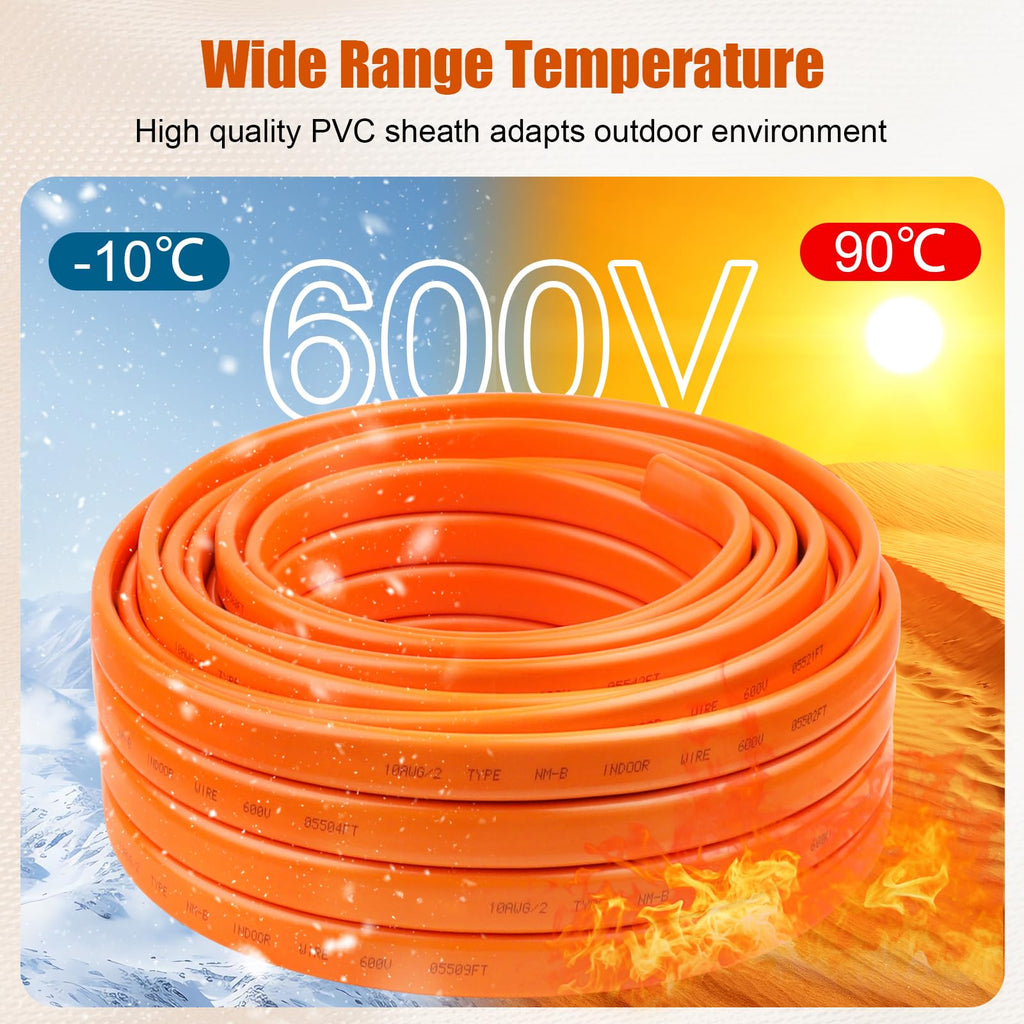10 Gauge 2 Conductor NM-B Copper Wire 100FT G41232