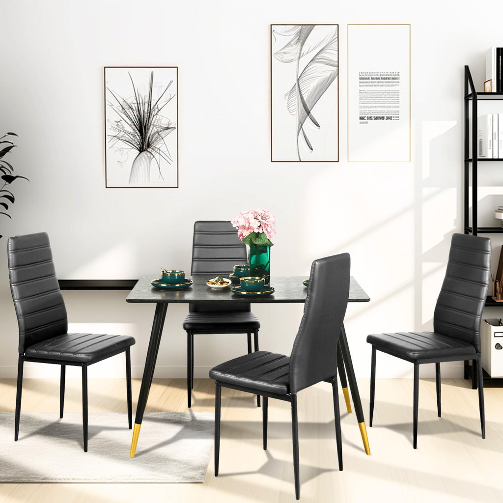 Black PU Dining Chairs Set of 4 I78974
