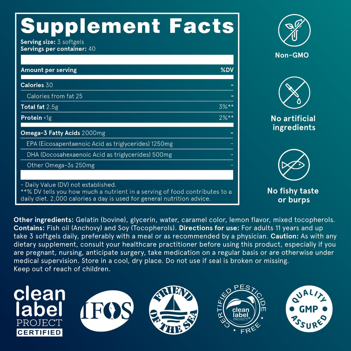Omega 3 Fish Oil Supplement 240 Softgels M604794