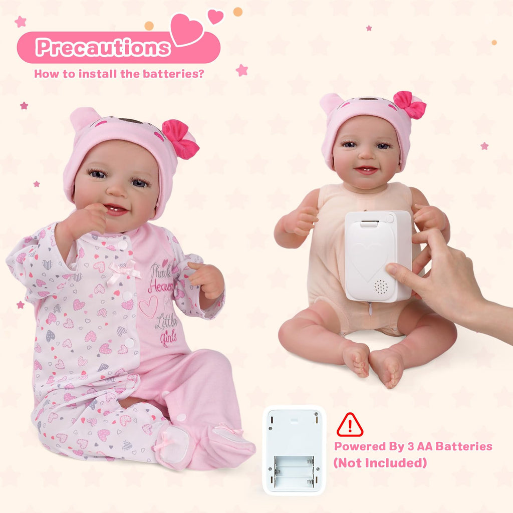 Reborn Baby Dolls with Heartbeat, Coos & Breathing W527219