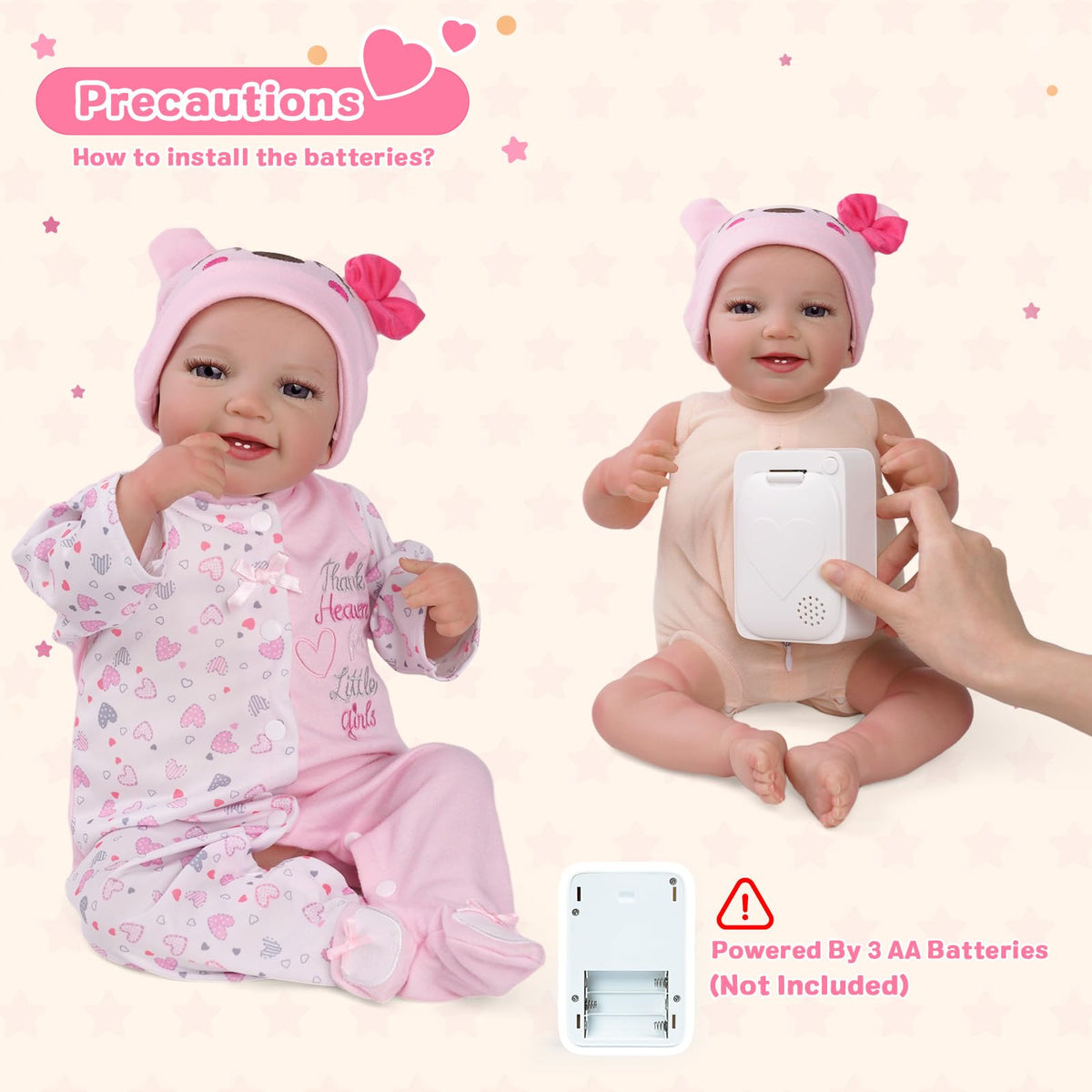 Reborn Baby Dolls with Heartbeat, Coos & Breathing W527219