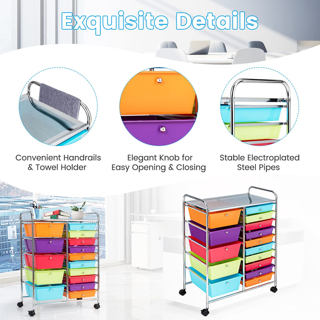 15 Drawer Rolling Storage Cart L3562