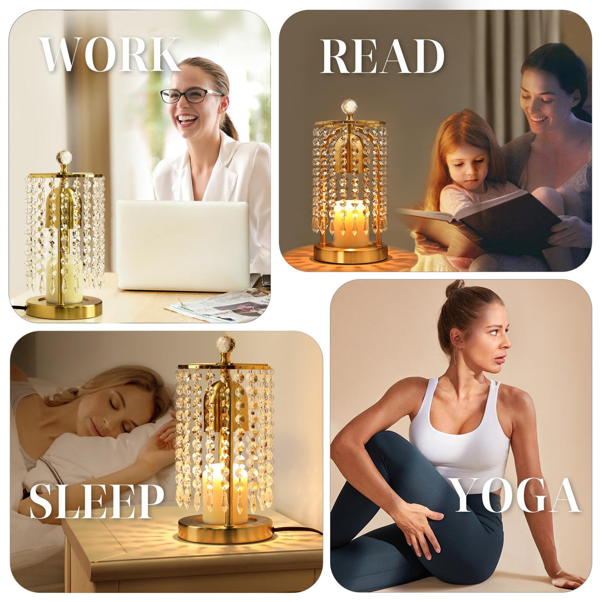 Gold Candle Warmer Lamp with Timer and Dimmer B9691
