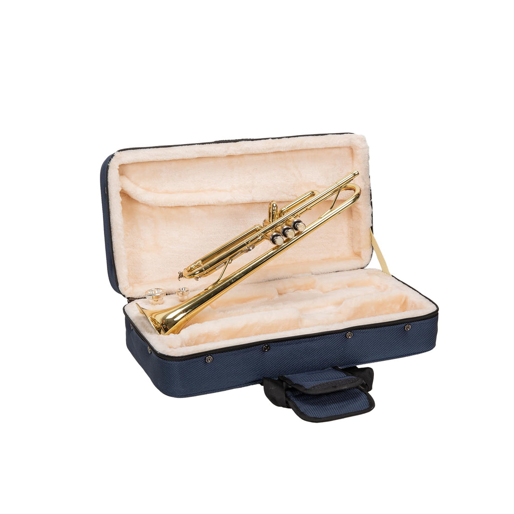 Lightweight Blue Trumpet Foam Case with Storage Pockets O294