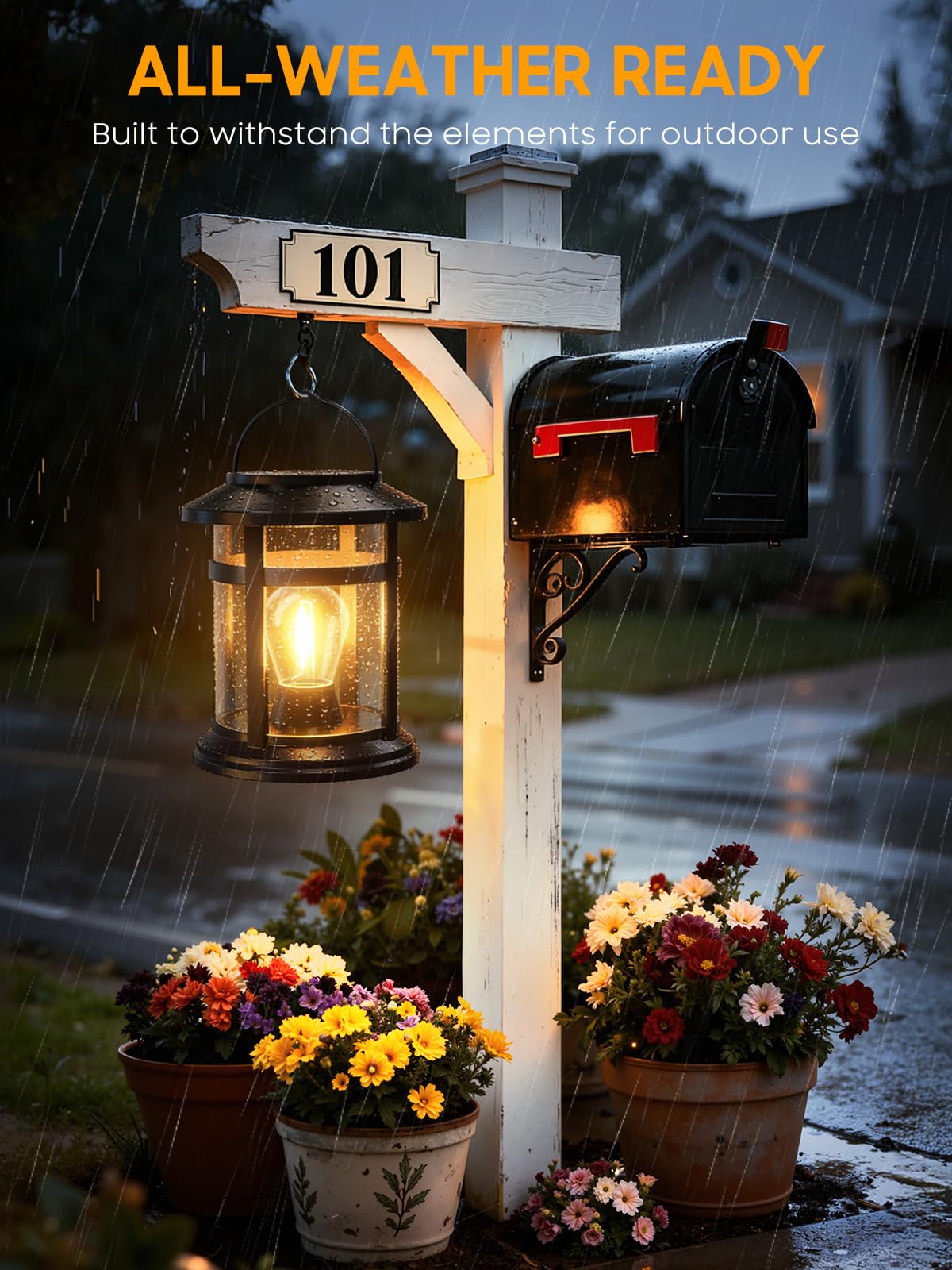 2 Pack Waterproof Solar Lantern Outdoor W6254