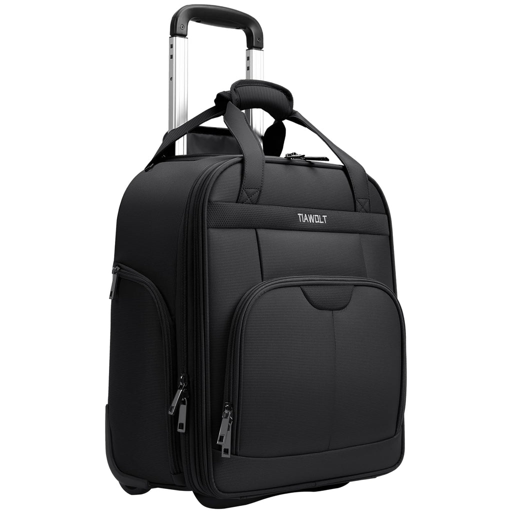 16-Inch Underseat Carry on Luggage with Wheels Black Q36138