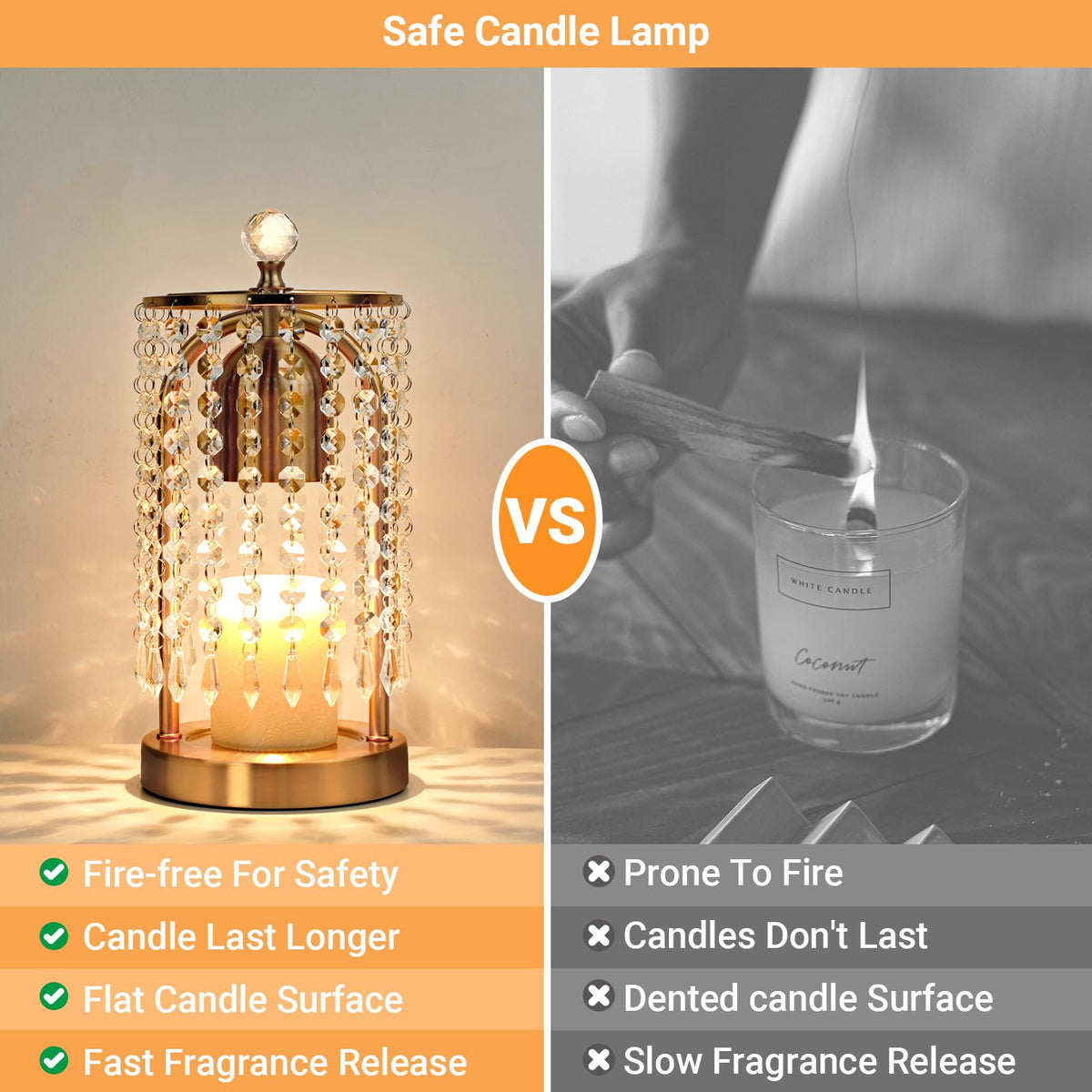 Gold Candle Warmer Lamp with Timer and Dimmer B9691
