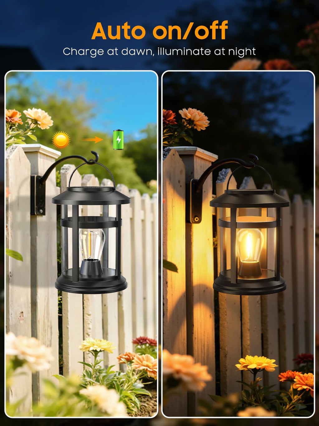 2 Pack Waterproof Solar Lantern Outdoor W6254