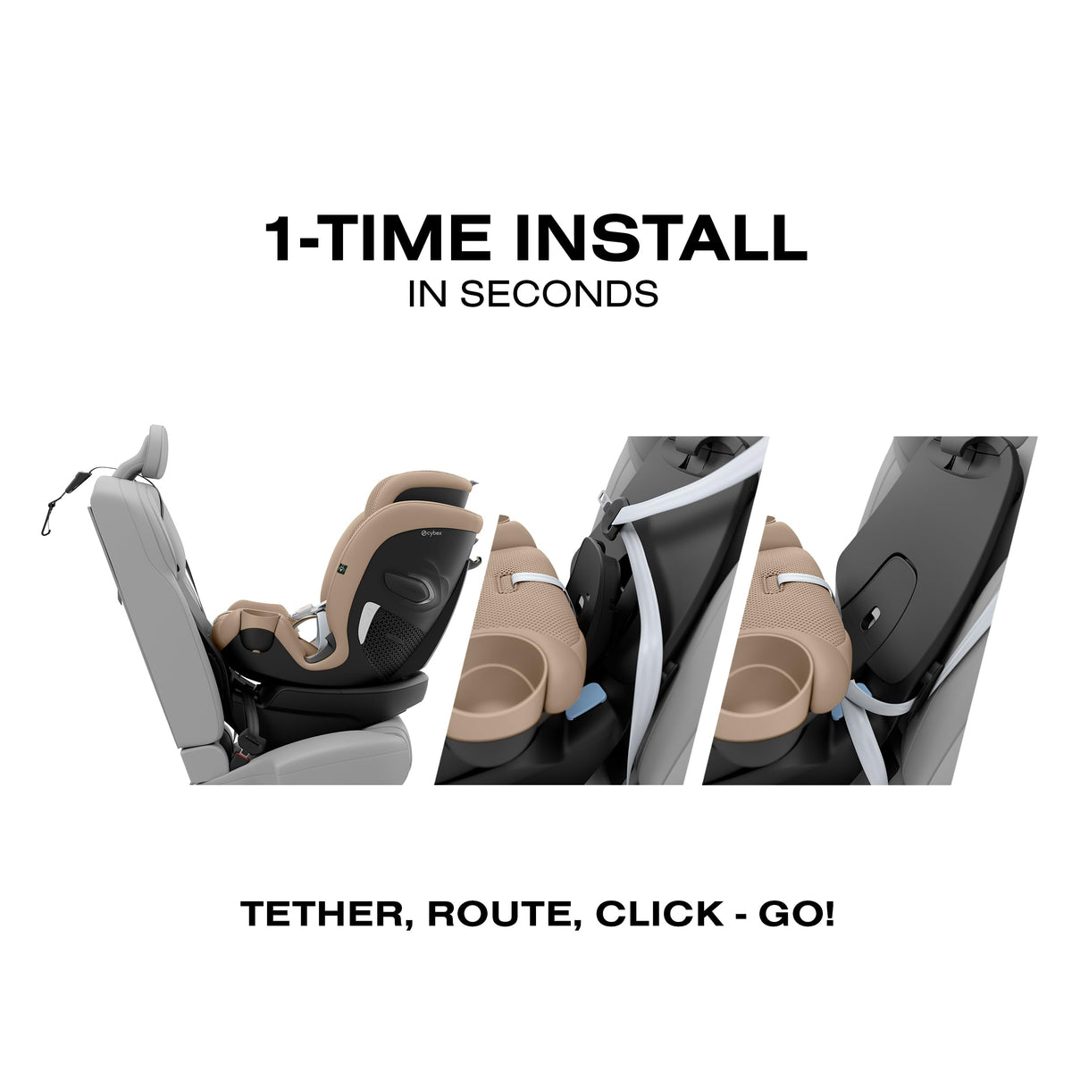 Rotating All-in-One Convertible Car Seat, Almond Beige O601917