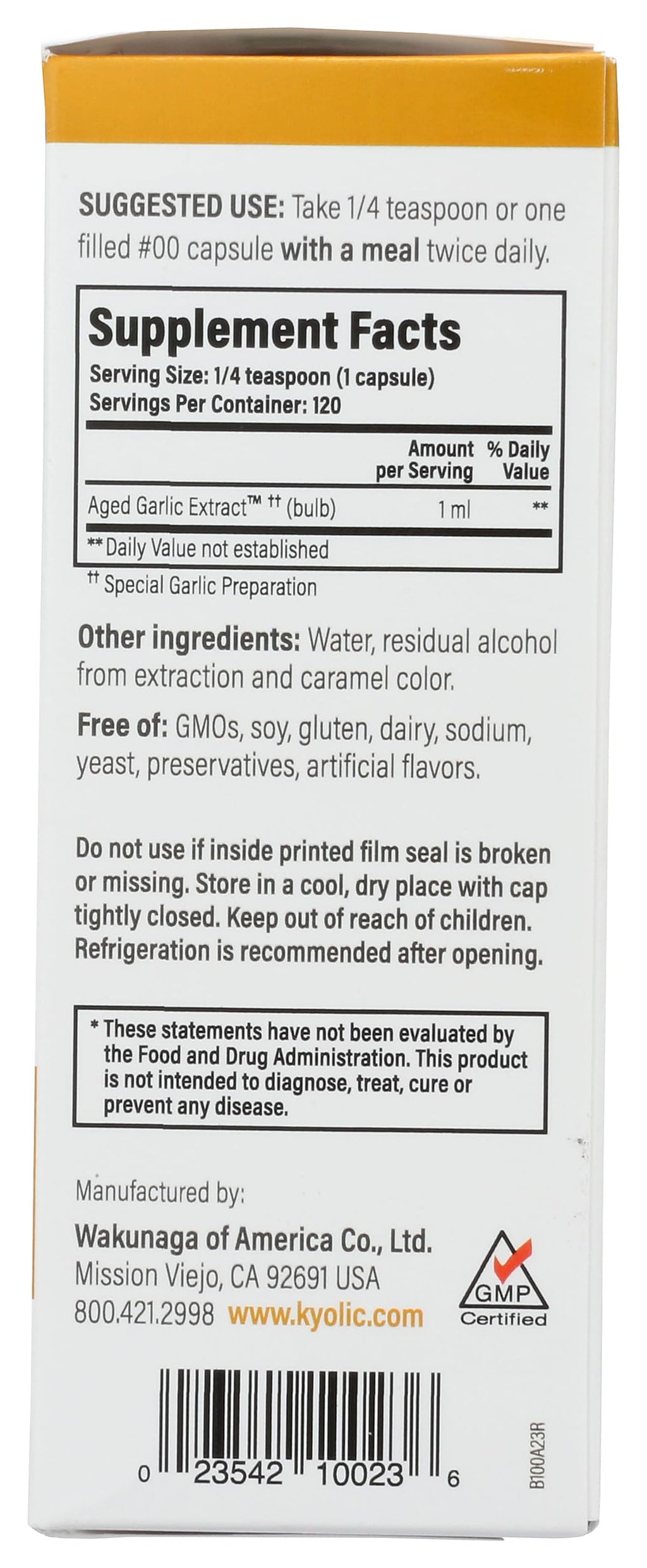 Aged Garlic Extract Liquid 4 Ounces I54103