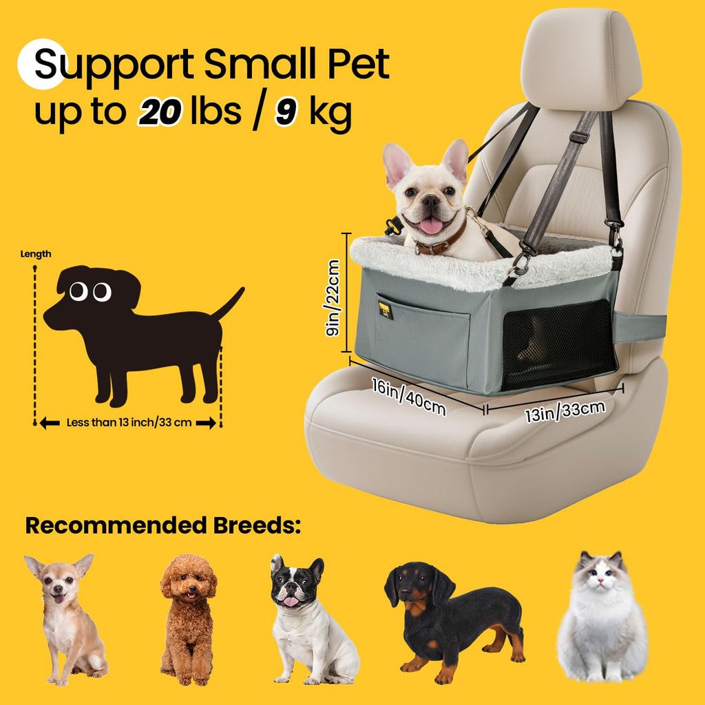 Dog Car Seat Booster Steel Frame Grey F210020