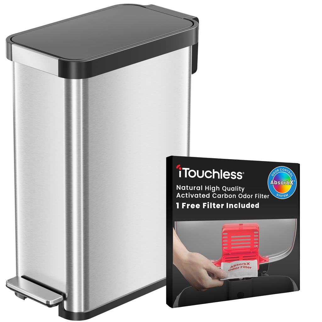 13.2 Gallon Kitchen Trash Can with Odor Filter L304
