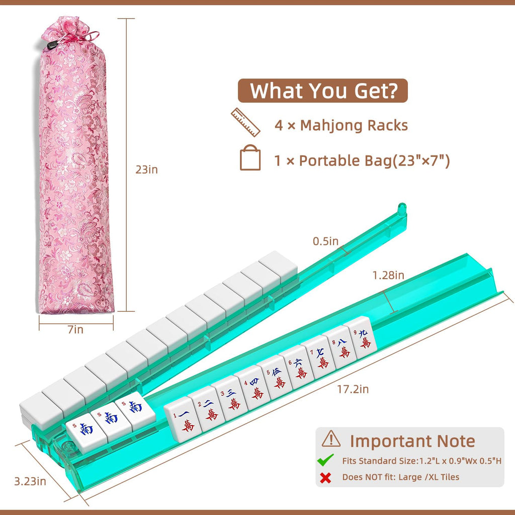 Set of 4 Clear Acrylic Mahjong Racks K516534