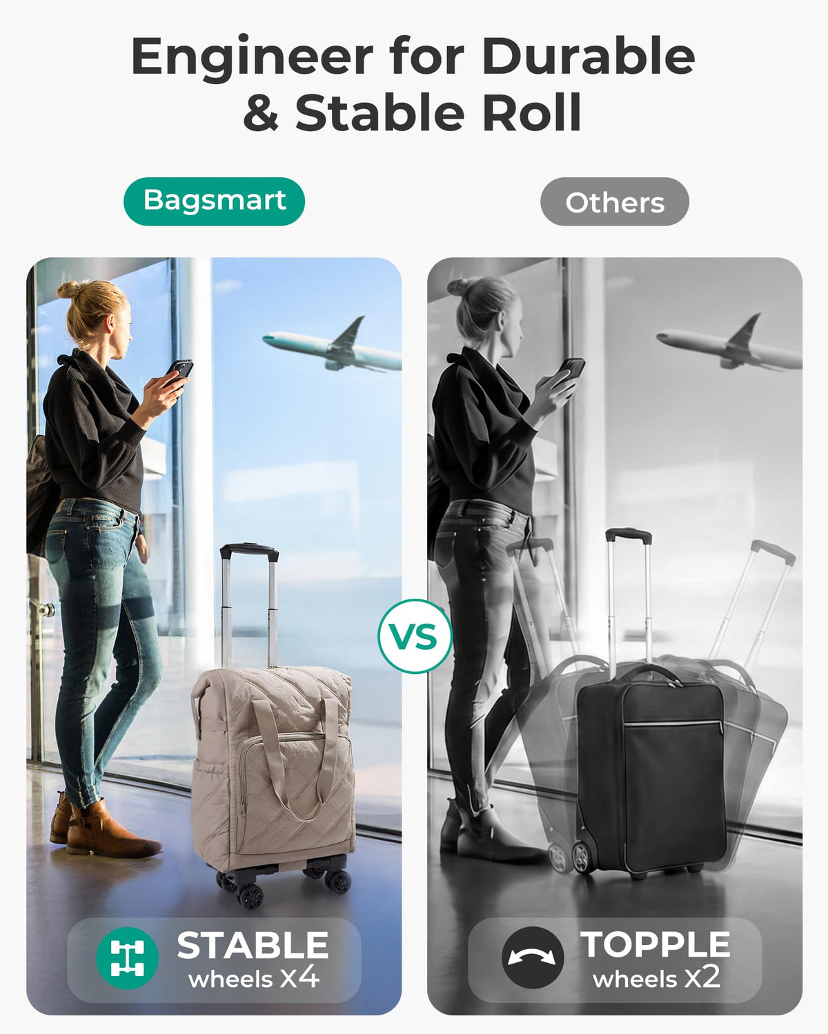 35L Rolling Duffle Bag with Wheels K4269