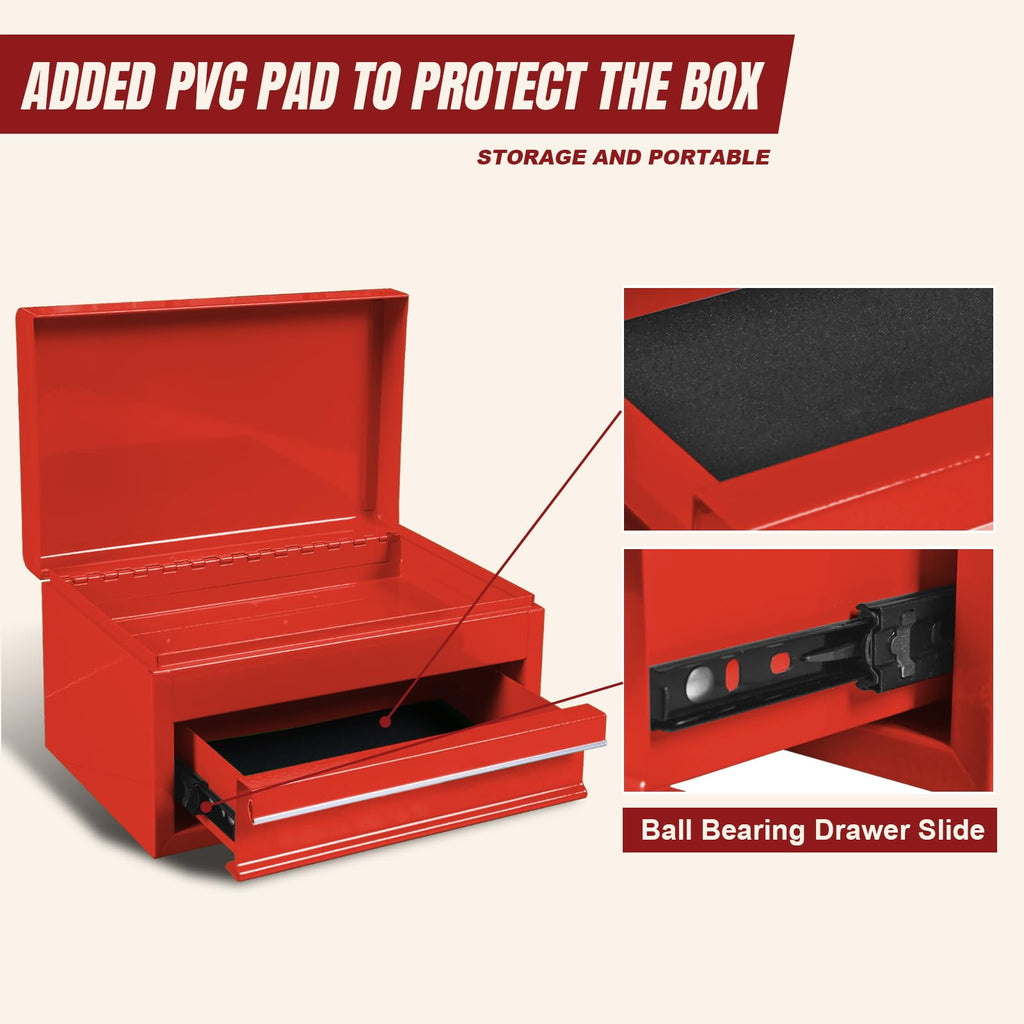 10" Mini Portable Steel Tool Box with Drawer G41378