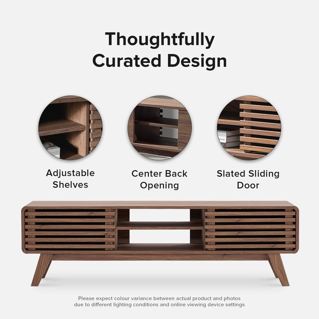 Walnut 59 inch TV Stand with Storage C87786