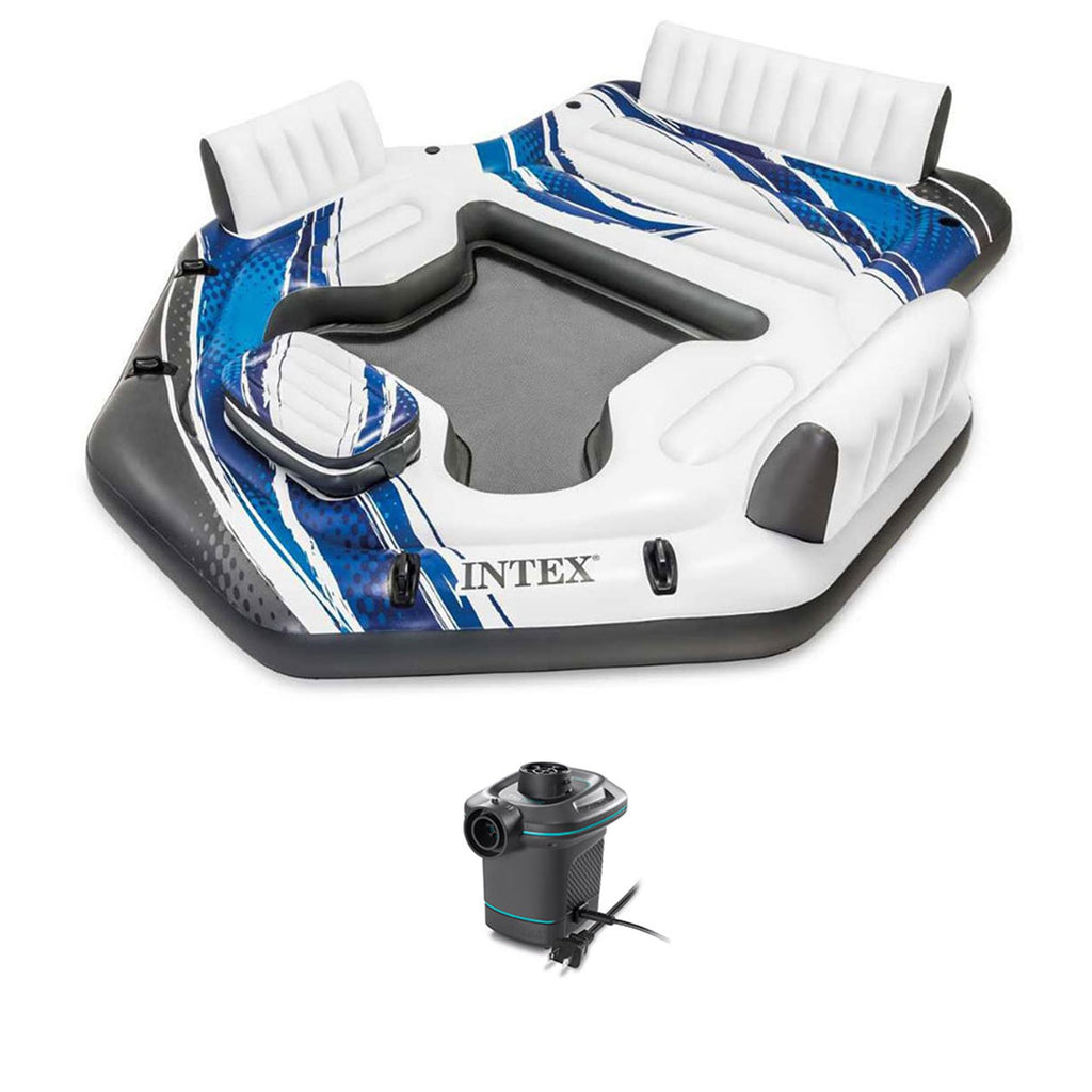 Blue 5-Person Floating with Electric Air Pump P3537