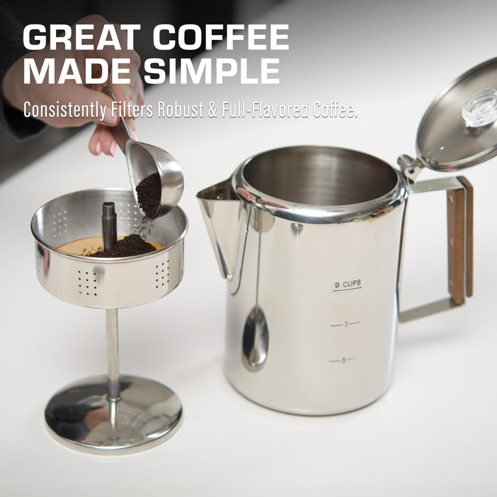 Percolator Coffee Pot with Glass Globes and Filters D490294