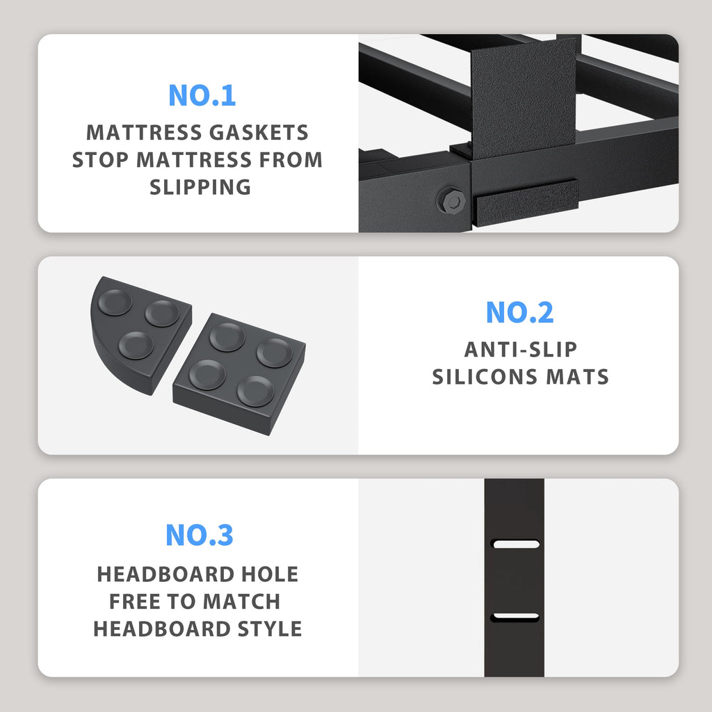 18 Inch Queen Bed Frame with Round Corners H41109